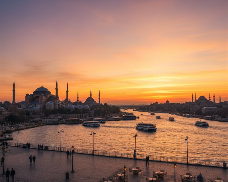 Istanbul skyline with mosque