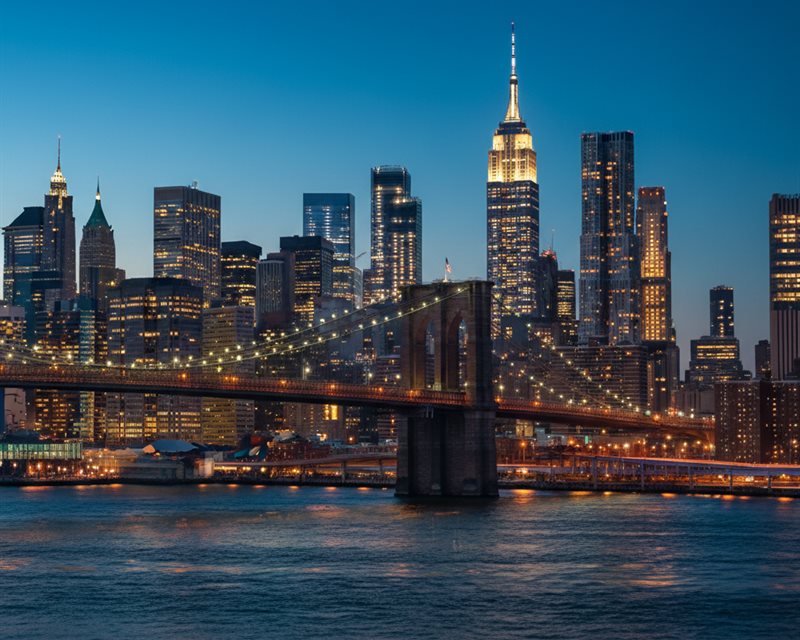 Manhattan skyline at night