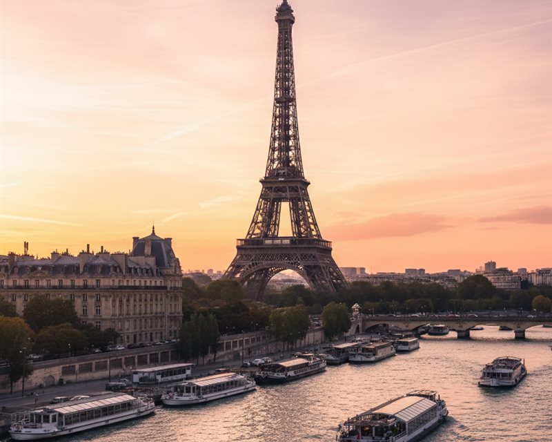 Eiffel Tower at sunset