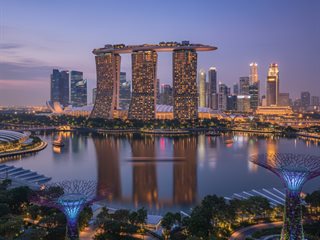 Singapore skyline at dusk