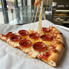 Slice of New York style pizza